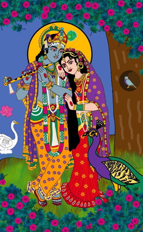Lord radha krishna, painting by Harshit Pustake