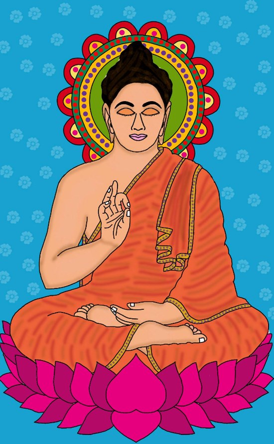 Gautam buddha, painting by Harshit Pustake
