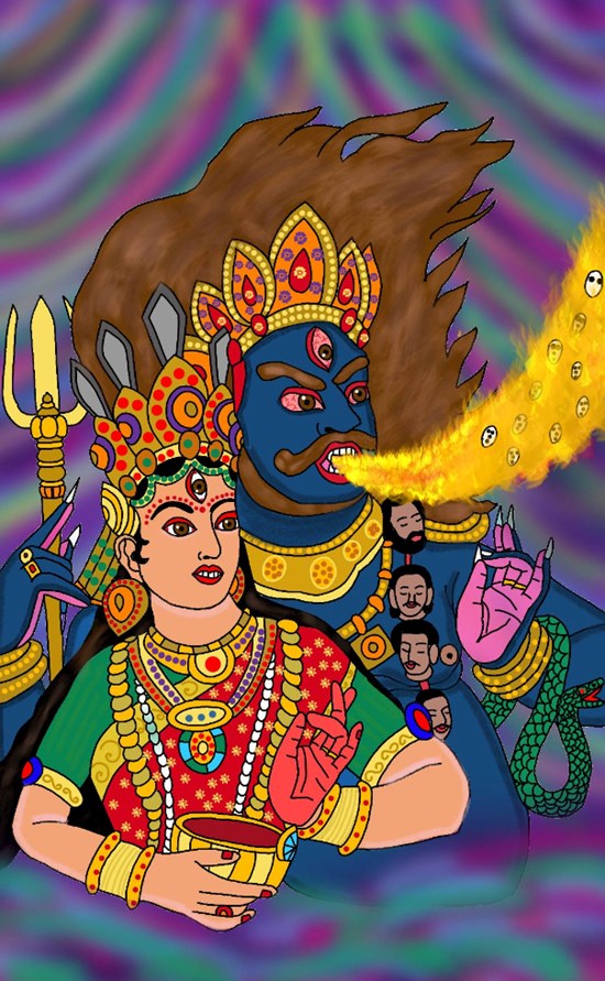 Lord maharudra, painting by Harshit Pustake
