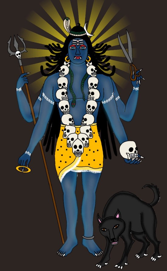 Lord kal bhairava, painting by Harshit Pustake