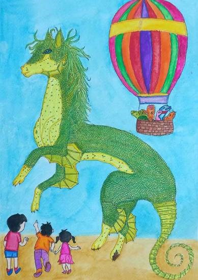 Seahorse, painting by Aron Raj