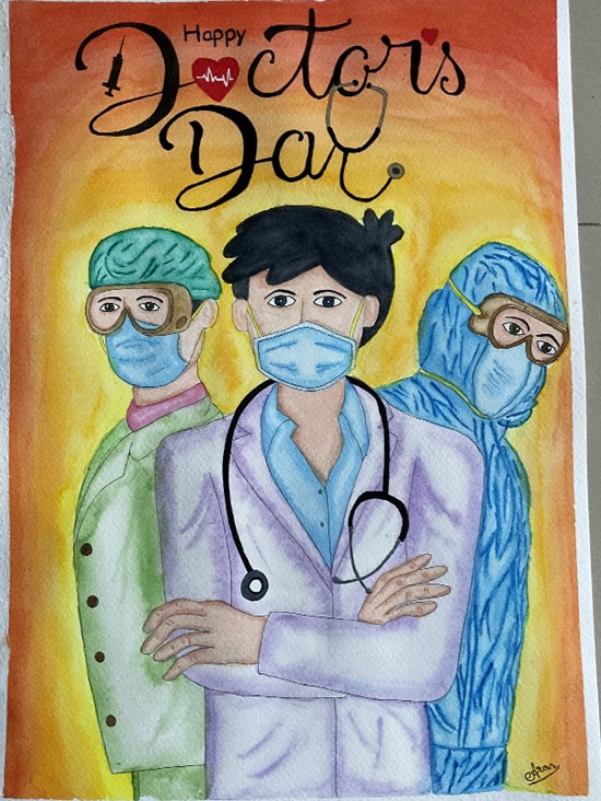 Doctors Day, painting by Aron Raj