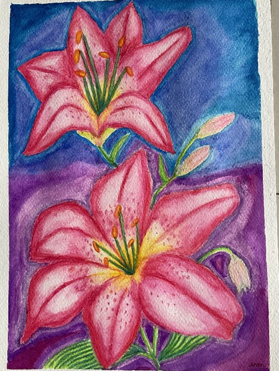 Lilly, painting by Aron Raj