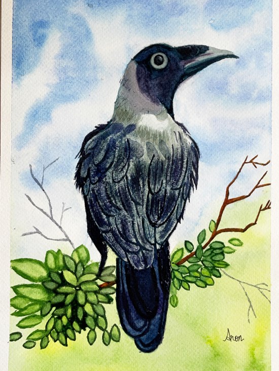 Crow, painting by Aron Raj