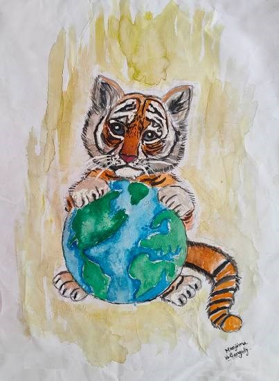 Save my World, painting by Manjima Ganguly