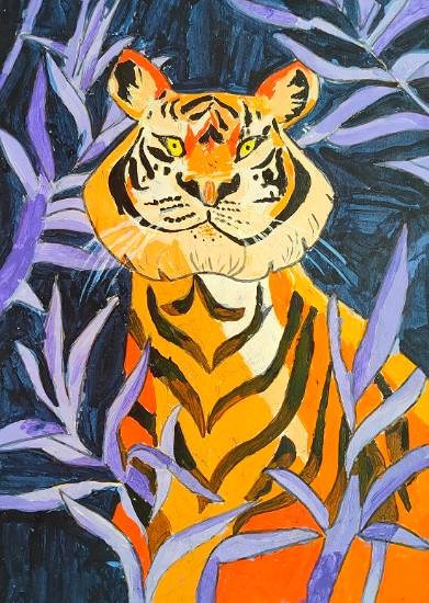 Save the tiger our national animal, painting by Shaurya Bansal
