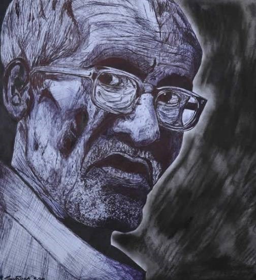 The Old Man, painting by Surosa Naguri