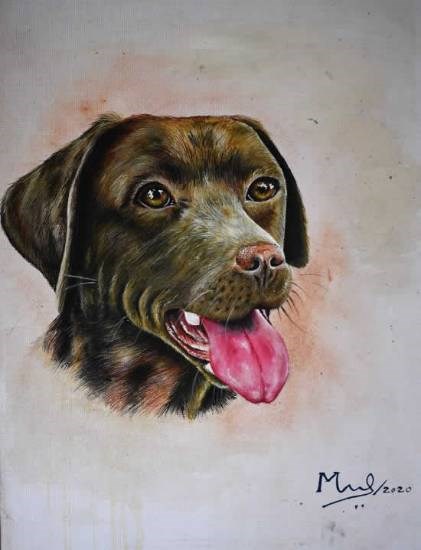 Dog, painting by Madhusudan 