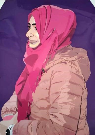 Self Portrait cartoon, painting by Meenakshi Kumari