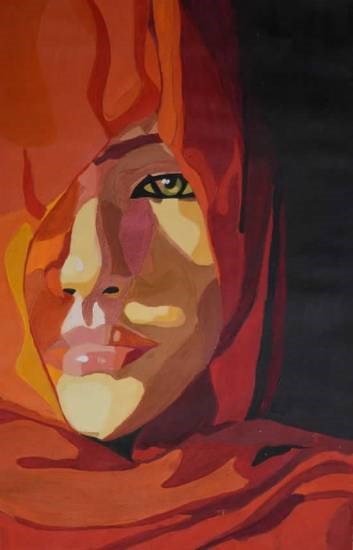 Veil of Fire, painting by Samanaz Bhot