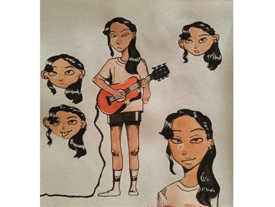 Guitar girl, painting by Dhruthi G
