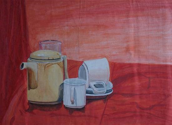 Exotic curtains, painting by Kanishka Prasad