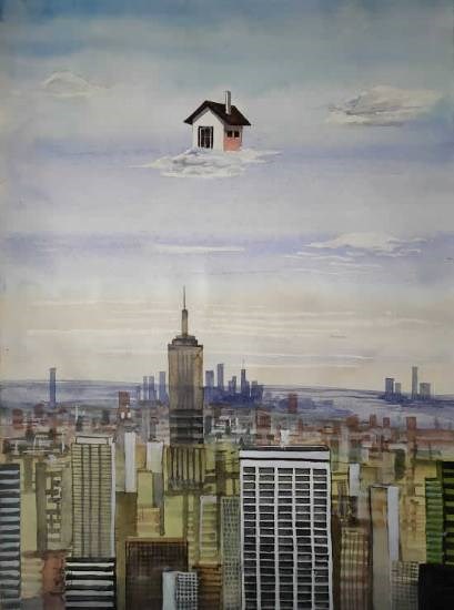 Dream house, painting by Anikesh Verma