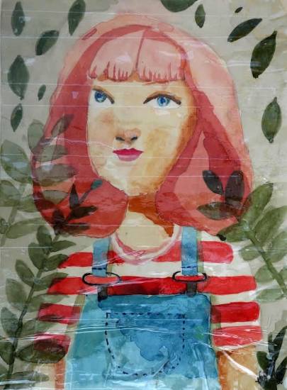 Painting  by Aaruni Deshpande - Red Haired Girl