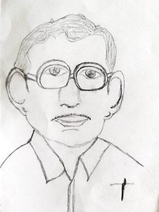 My great-grandfather, painting by Aadhira MV