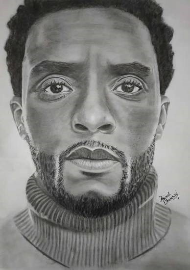 Chadwick Boseman, painting by Aviral Bhardwaj