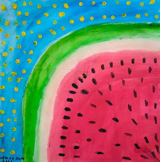 Watermelon, painting by Grace Sam