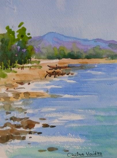 Shore - V, painting by Chitra Vaidya