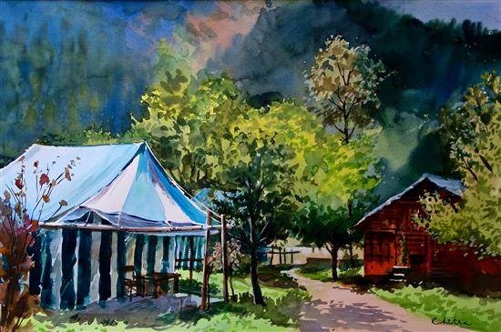 At Banjara Camp - II, painting by Chitra Vaidya