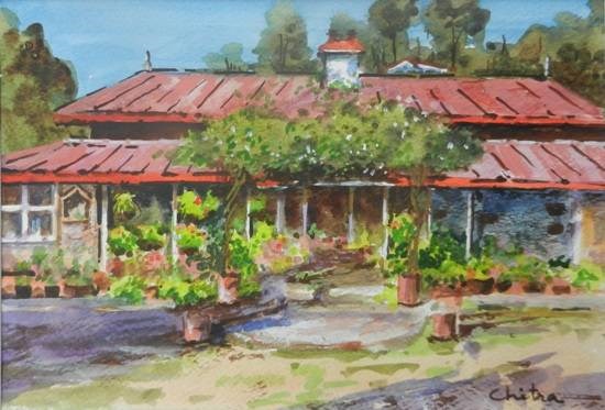 At Somerset Lodge Mukteshwar - 3, painting by Chitra Vaidya