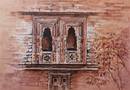 Kumaon Heritage - 1, painting by Chitra Vaidya