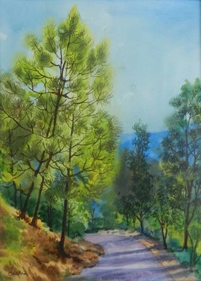 Kumaon Landscape - 20, painting by Chitra Vaidya