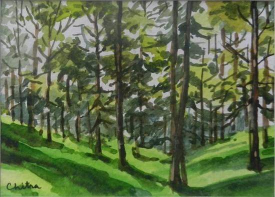 Kumaon Landscape - 22, painting by Chitra Vaidya