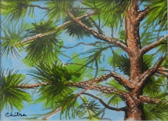 Kumaon Landscape - 11, painting by Chitra Vaidya