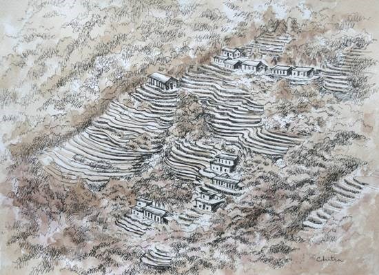 Kumaon Landscape - 27, painting by Chitra Vaidya