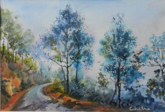 Kumaon Landscape - 15, painting by Chitra Vaidya