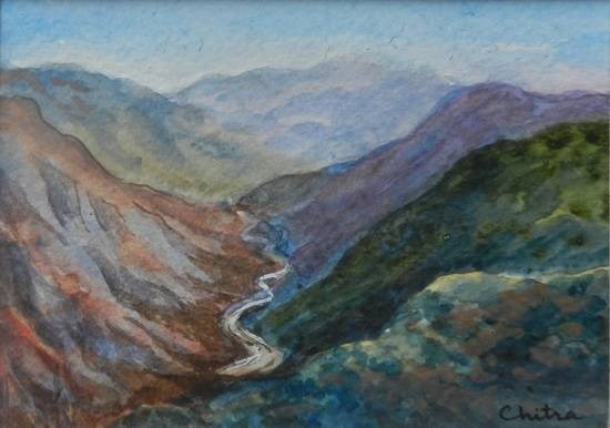 Kumaon Mountains - 22, painting by Chitra Vaidya