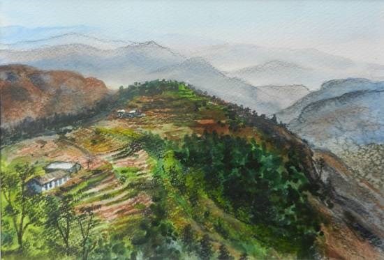 Kumaon Mountains - 27, painting by Chitra Vaidya