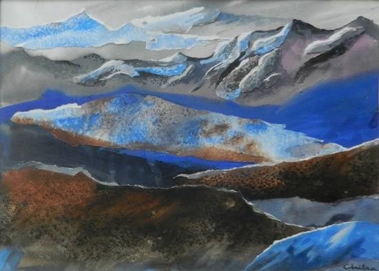 Kumaon Mountains - 32, painting by Chitra Vaidya