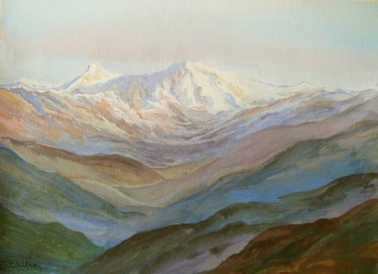 Kumaon Mountains - 34, painting by Chitra Vaidya