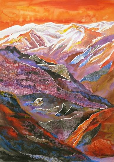 Call of Himalayas , painting by Chitra Vaidya