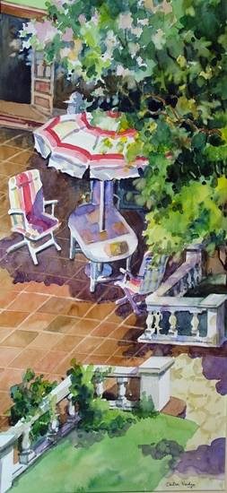 Cafe Corner, painting by Chitra Vaidya