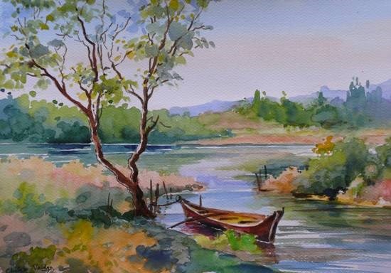 Landscape, painting by Chitra Vaidya