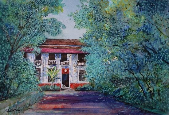 Casa Miranda, painting by Chitra Vaidya