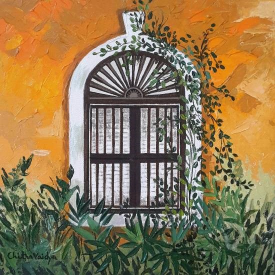 Goan Window - 2, painting by Chitra Vaidya