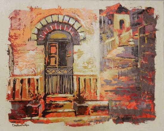 Fontainhas, Goa - 1, painting by Chitra Vaidya