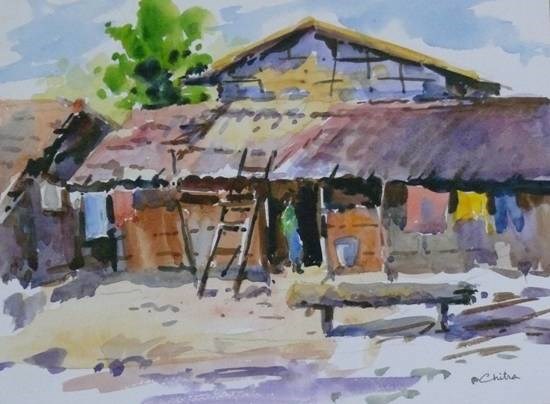 Village - 22, painting by Chitra Vaidya