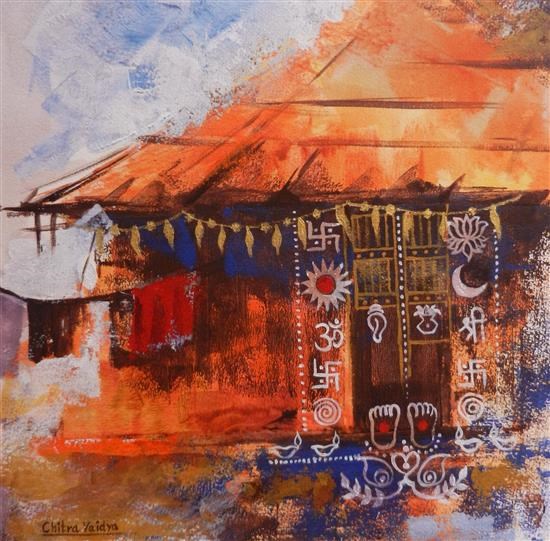 Village - 25, painting by Chitra Vaidya