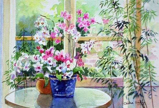 Flowers II, painting by Chitra Vaidya