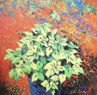 Red & Green, painting by Chitra Vaidya