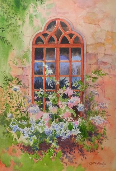 Goan Window - 6, painting by Chitra Vaidya