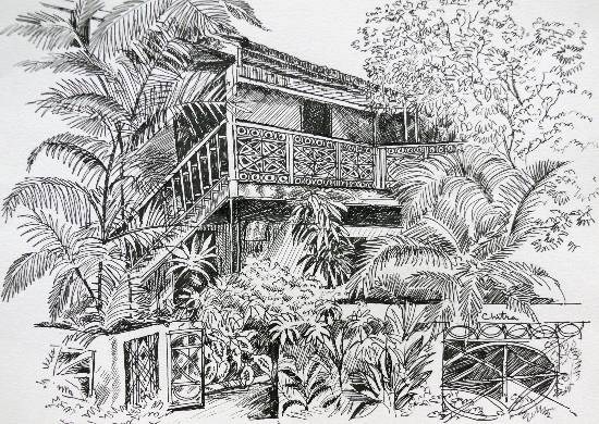 Foliage at Khotachi Wadi, Mumbai, painting by Chitra Vaidya