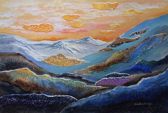 Call of the Himalayas  - 4, painting by Chitra Vaidya