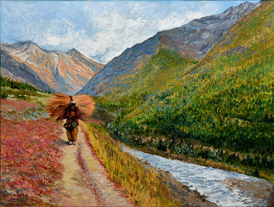 painting by Chitra Vaidya - Homeward Bound