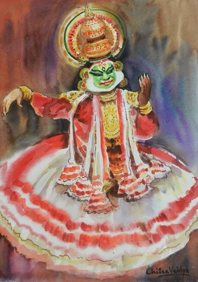 Kathakali, painting by Chitra Vaidya