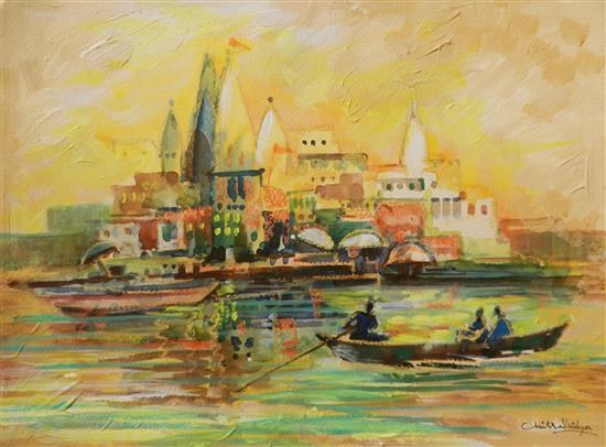 Banaras III, painting by Chitra Vaidya